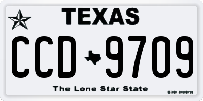 TX license plate CCD9709