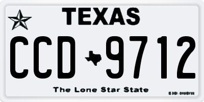 TX license plate CCD9712
