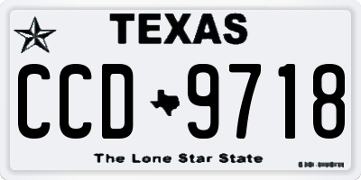 TX license plate CCD9718