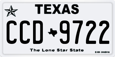 TX license plate CCD9722