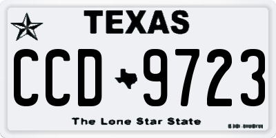 TX license plate CCD9723