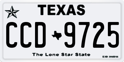 TX license plate CCD9725
