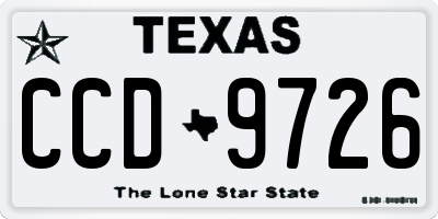 TX license plate CCD9726