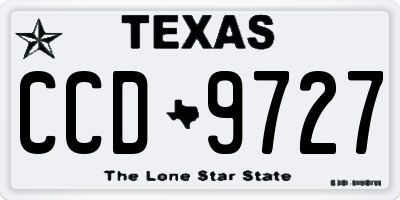 TX license plate CCD9727