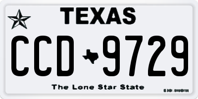 TX license plate CCD9729