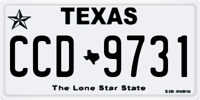 TX license plate CCD9731