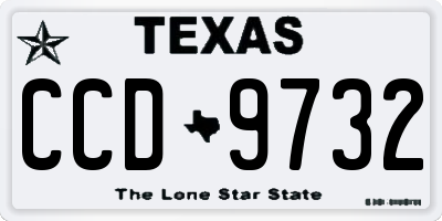 TX license plate CCD9732
