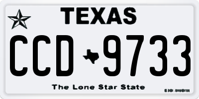 TX license plate CCD9733