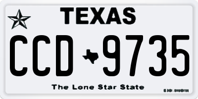 TX license plate CCD9735