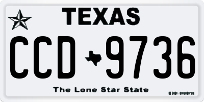 TX license plate CCD9736