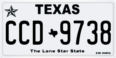 TX license plate CCD9738
