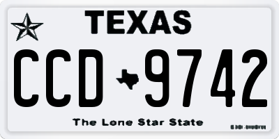 TX license plate CCD9742