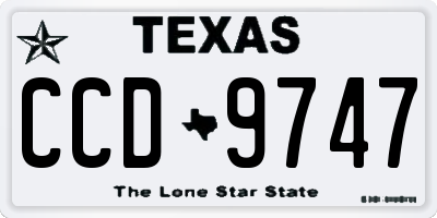 TX license plate CCD9747