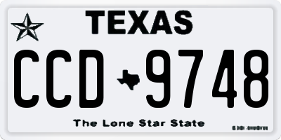 TX license plate CCD9748
