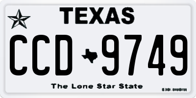 TX license plate CCD9749