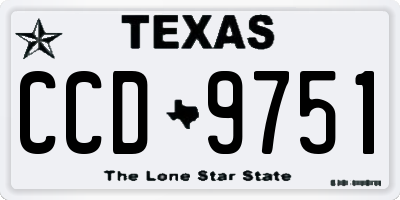 TX license plate CCD9751