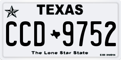 TX license plate CCD9752