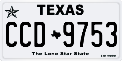 TX license plate CCD9753