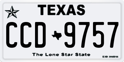TX license plate CCD9757