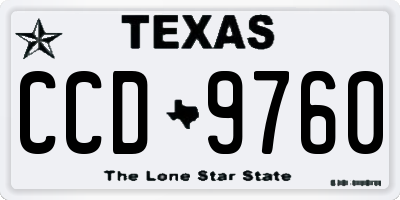 TX license plate CCD9760