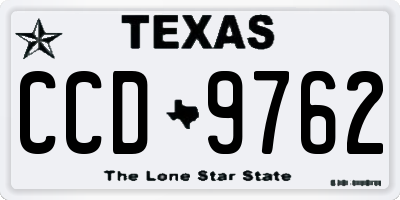 TX license plate CCD9762
