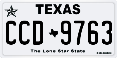 TX license plate CCD9763