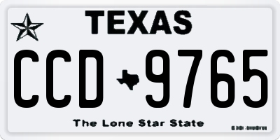 TX license plate CCD9765