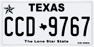 TX license plate CCD9767