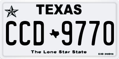 TX license plate CCD9770