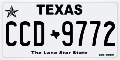 TX license plate CCD9772