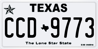 TX license plate CCD9773