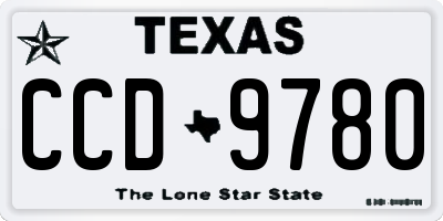TX license plate CCD9780