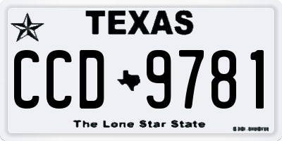 TX license plate CCD9781
