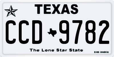 TX license plate CCD9782