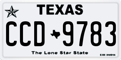 TX license plate CCD9783
