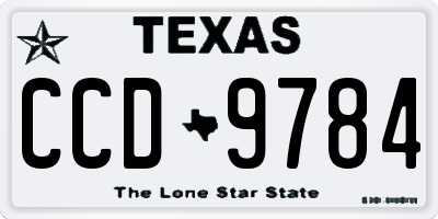 TX license plate CCD9784