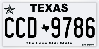 TX license plate CCD9786