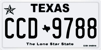 TX license plate CCD9788