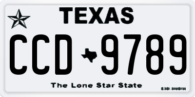 TX license plate CCD9789