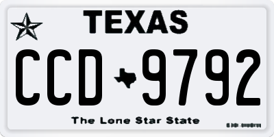 TX license plate CCD9792