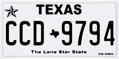 TX license plate CCD9794