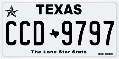 TX license plate CCD9797