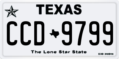 TX license plate CCD9799
