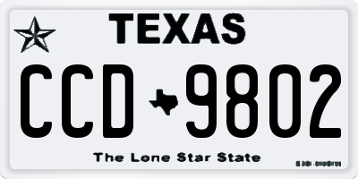TX license plate CCD9802