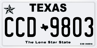 TX license plate CCD9803