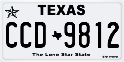 TX license plate CCD9812