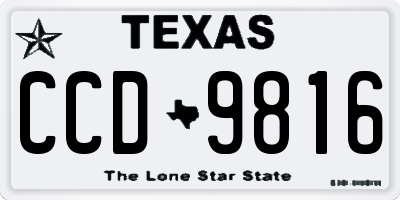TX license plate CCD9816