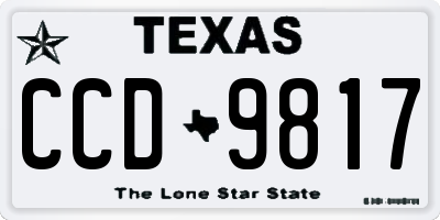 TX license plate CCD9817