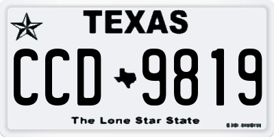 TX license plate CCD9819
