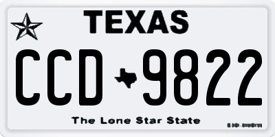 TX license plate CCD9822